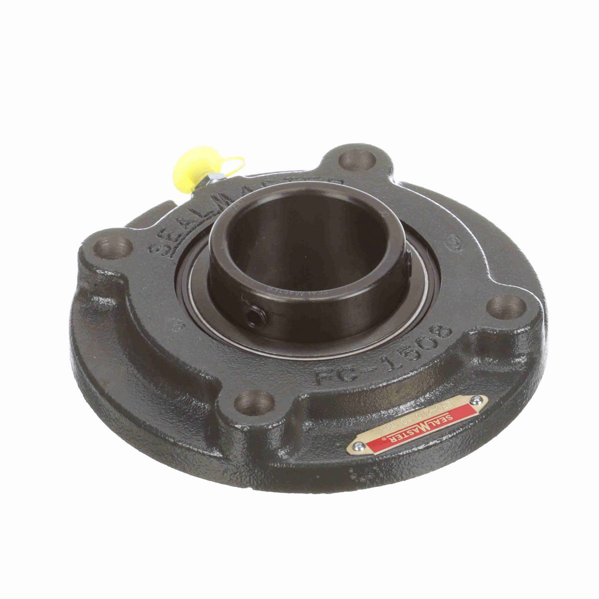 Sealmaster Mounted Cast Iron Flange Cartridge Ball Bearing - 52100 Bearing Steel, Black Oxided - Setscrew Lock - SFC-210