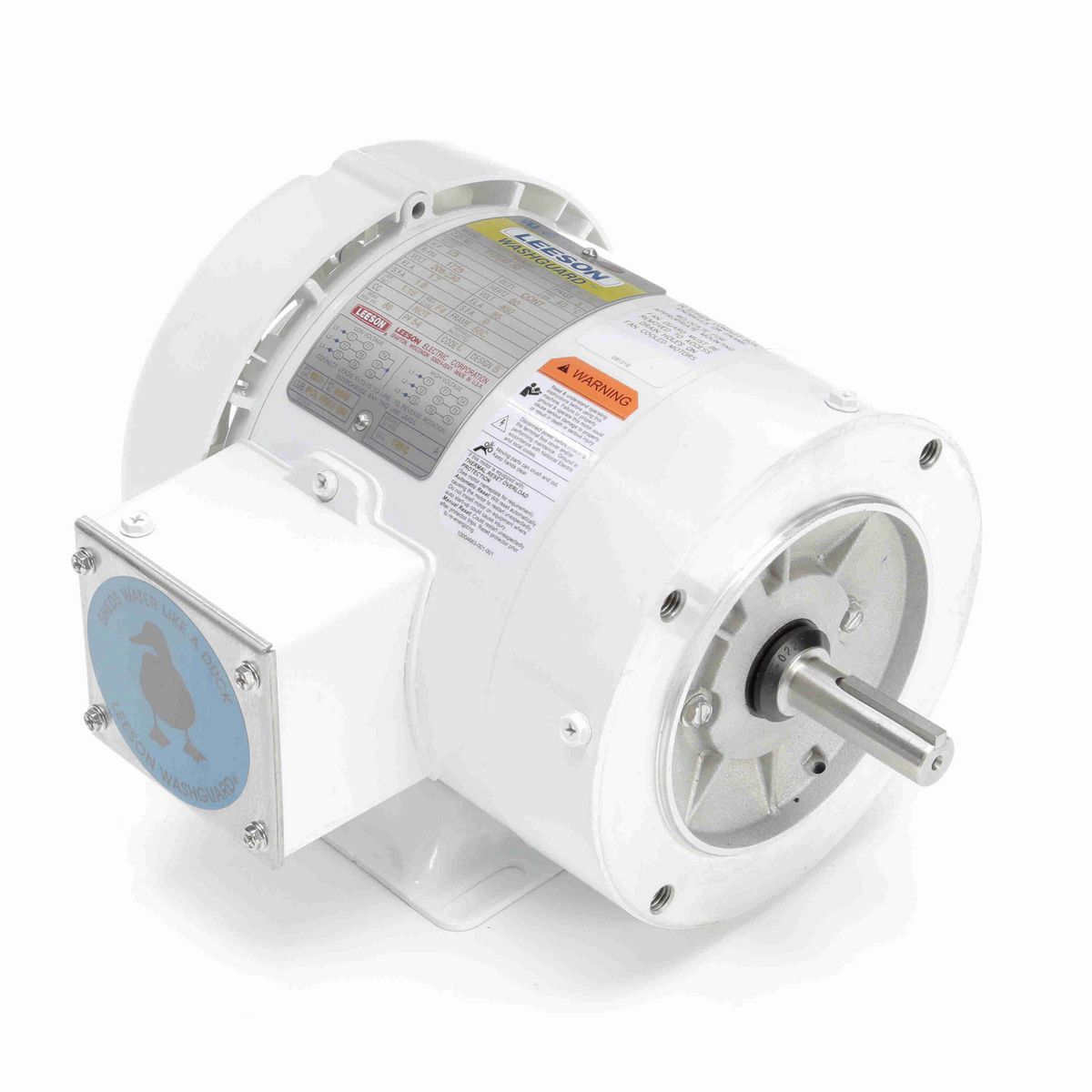 LEESON White Duck™ General Purpose Motor, 0.33 HP, 3 Ph, 60 Hz, 230/460 V, 1800 RPM, 56C Frame, TEFC - 112547.00