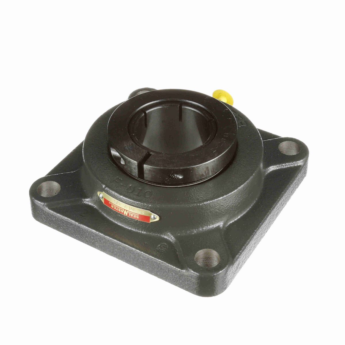 Sealmaster Mounted Cast Iron Four Bolt Flange Ball Bearing - 52100 Bearing Steel, Black Oxided - Concentric Lock - SF-34T