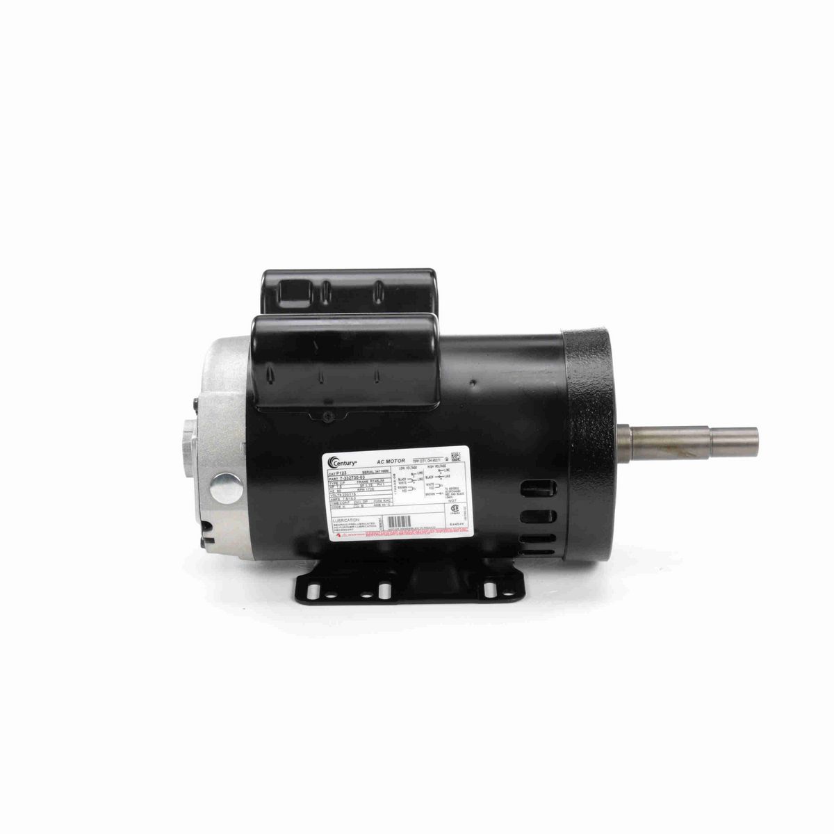 Century Close-Coupled Pump Motor, 1.5 HP, 1 Ph, 60 Hz, 230/115 V, 1800 RPM, R145JM Frame, DP - P123