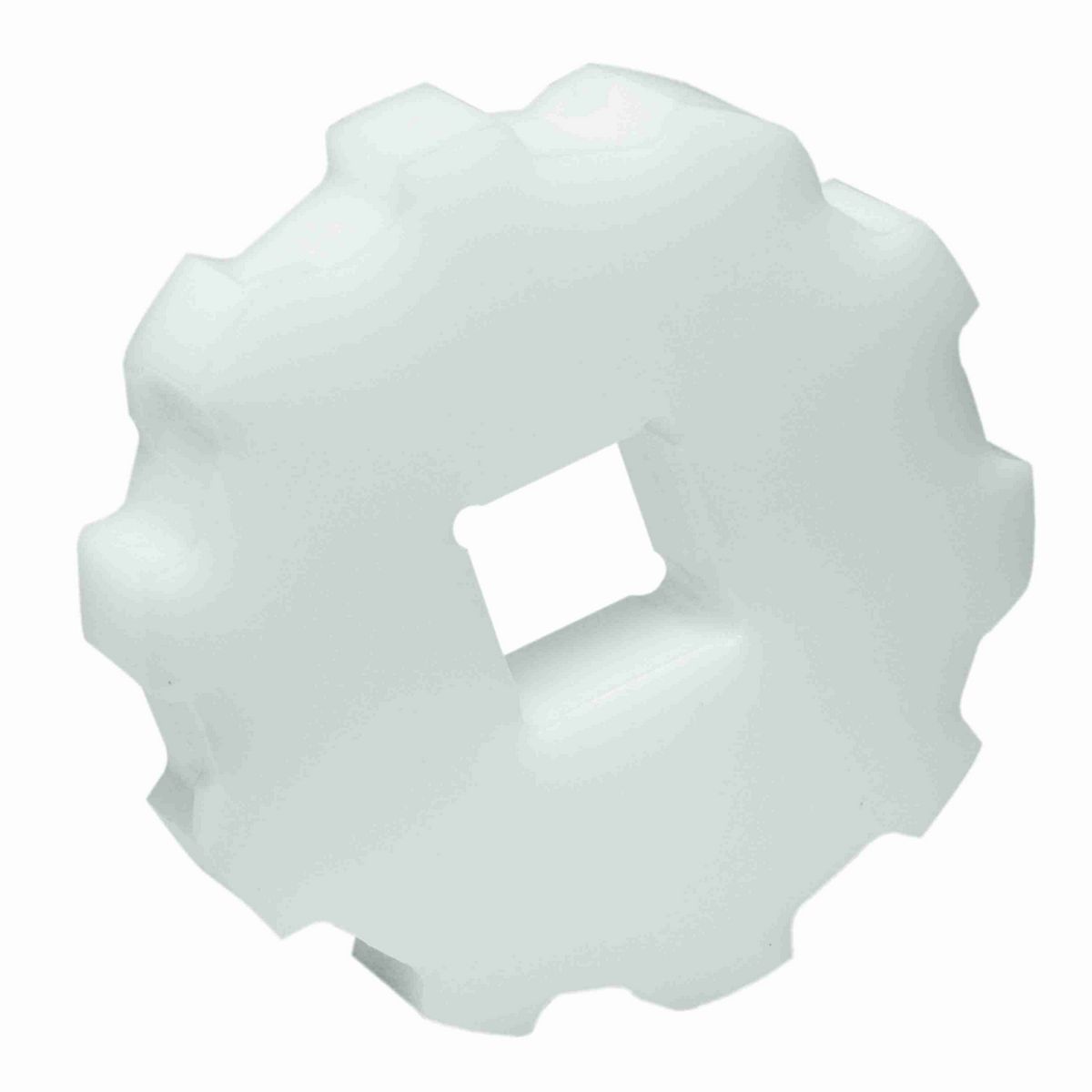 Rexnord 2010 Series Solid One Piece Machined UHMWPE Sprocket with 8 Teeth and a 1-1/2in Square Bore - 897.20.37