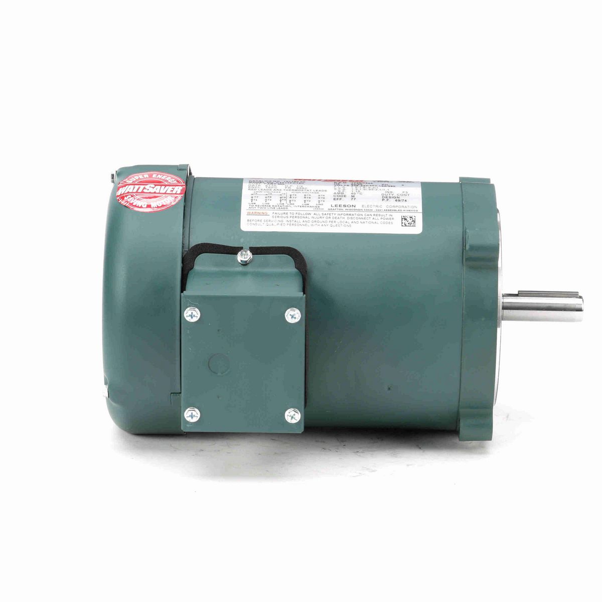 LEESON WATTSAVER® General Purpose Motor, 0.50 & 0.50 HP, 3 Ph, 60 & 50 Hz, 230/460 & 190/380 V, 1800 & 1500 RPM, S56C Frame, TEFC - 101780.00