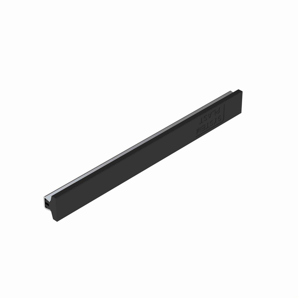 System Plast Tee Guide Rail: 1.25"W X 0.83"H X 240"L Black Nolu-SD - VG-SST-1.25-SD-20