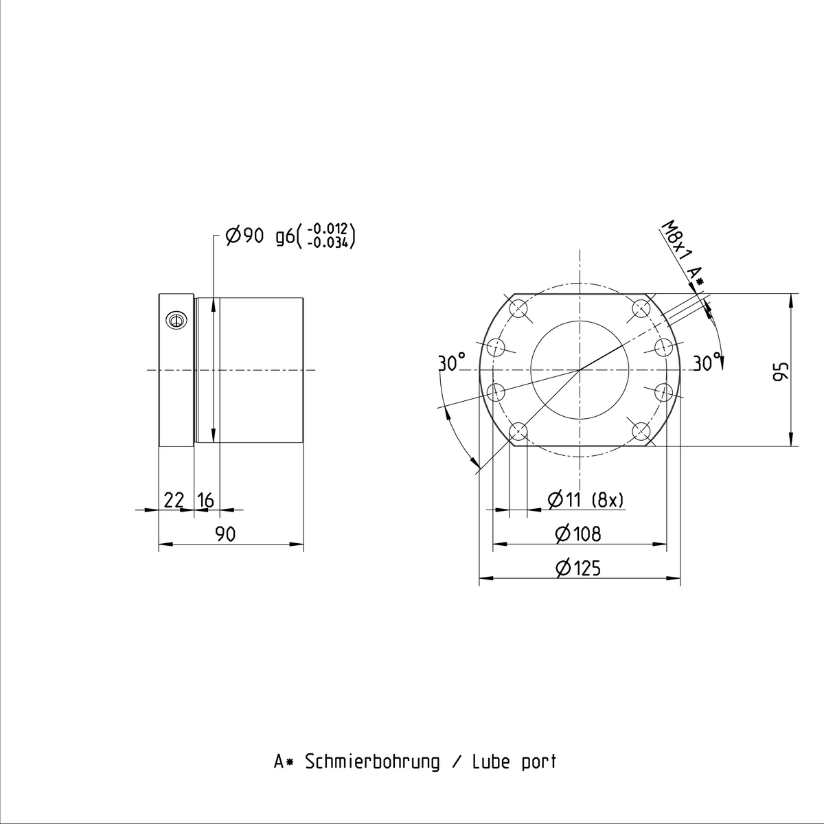 Одинарная гайка с фланцем Bosch Rexroth FEM-E-B 63X10RX6-6 [R150264084]