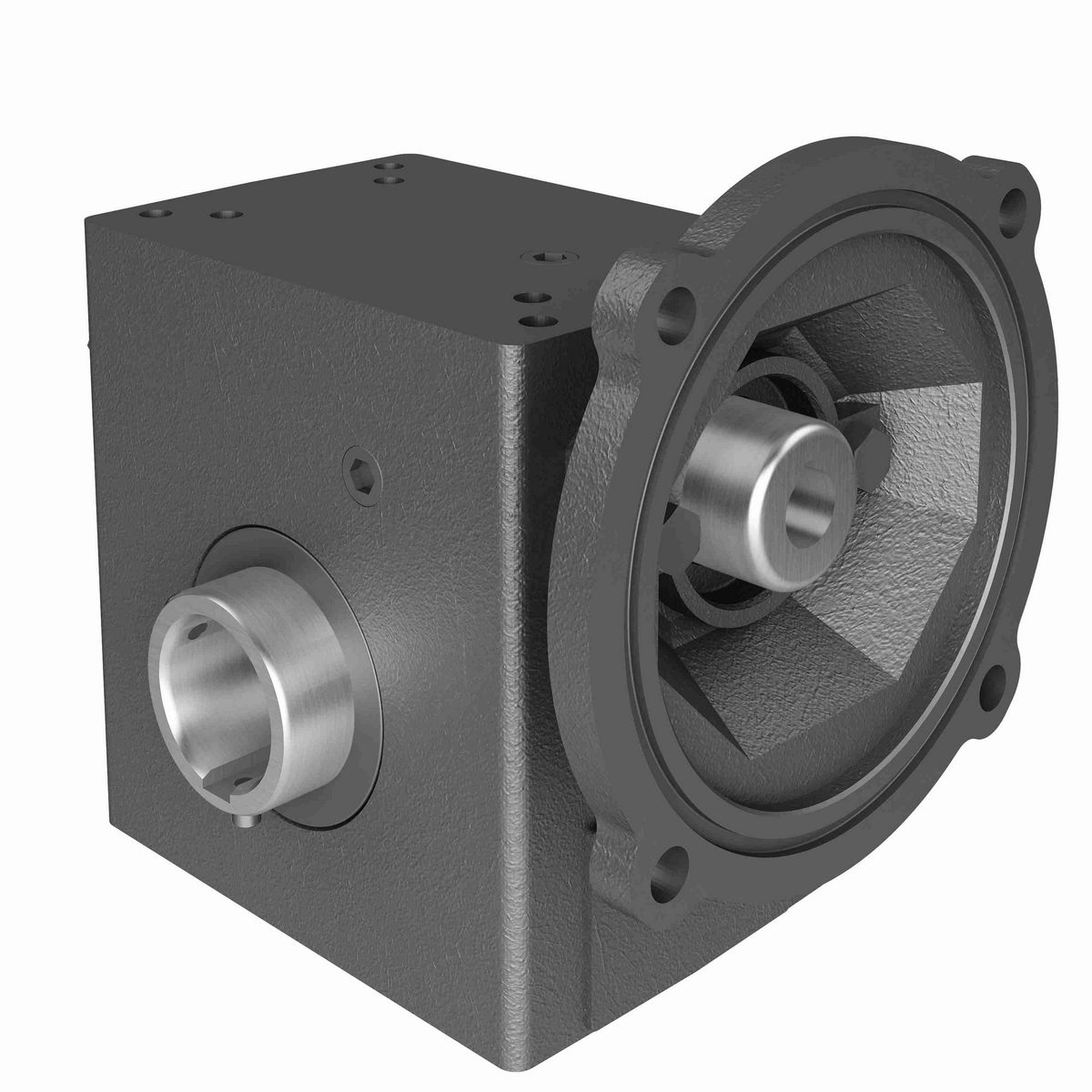 Hub City PowerCubeX Worm Gear Reducer Cast Iron Single-Reduction Worm Reducer - 215 10/1 B WR 143TC 1.000