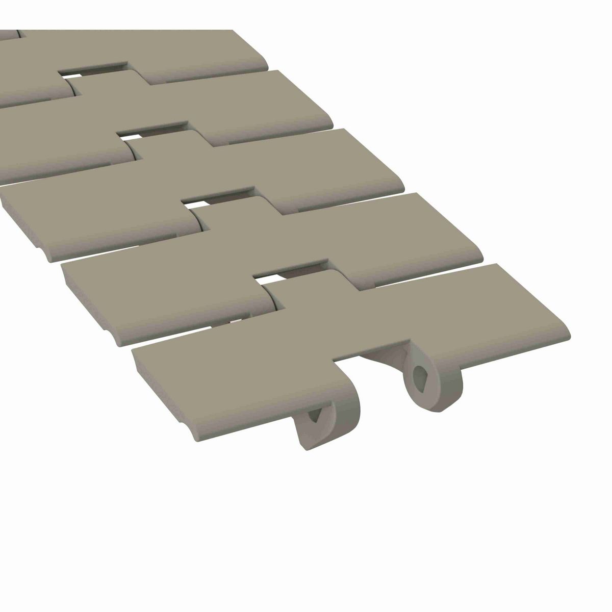 Rexnord 880B Side-flexing Solid Top, Material: Extreme Chemical Resistant (Grey), Width: 4.5in, Pitch: 1.5in - 81432162