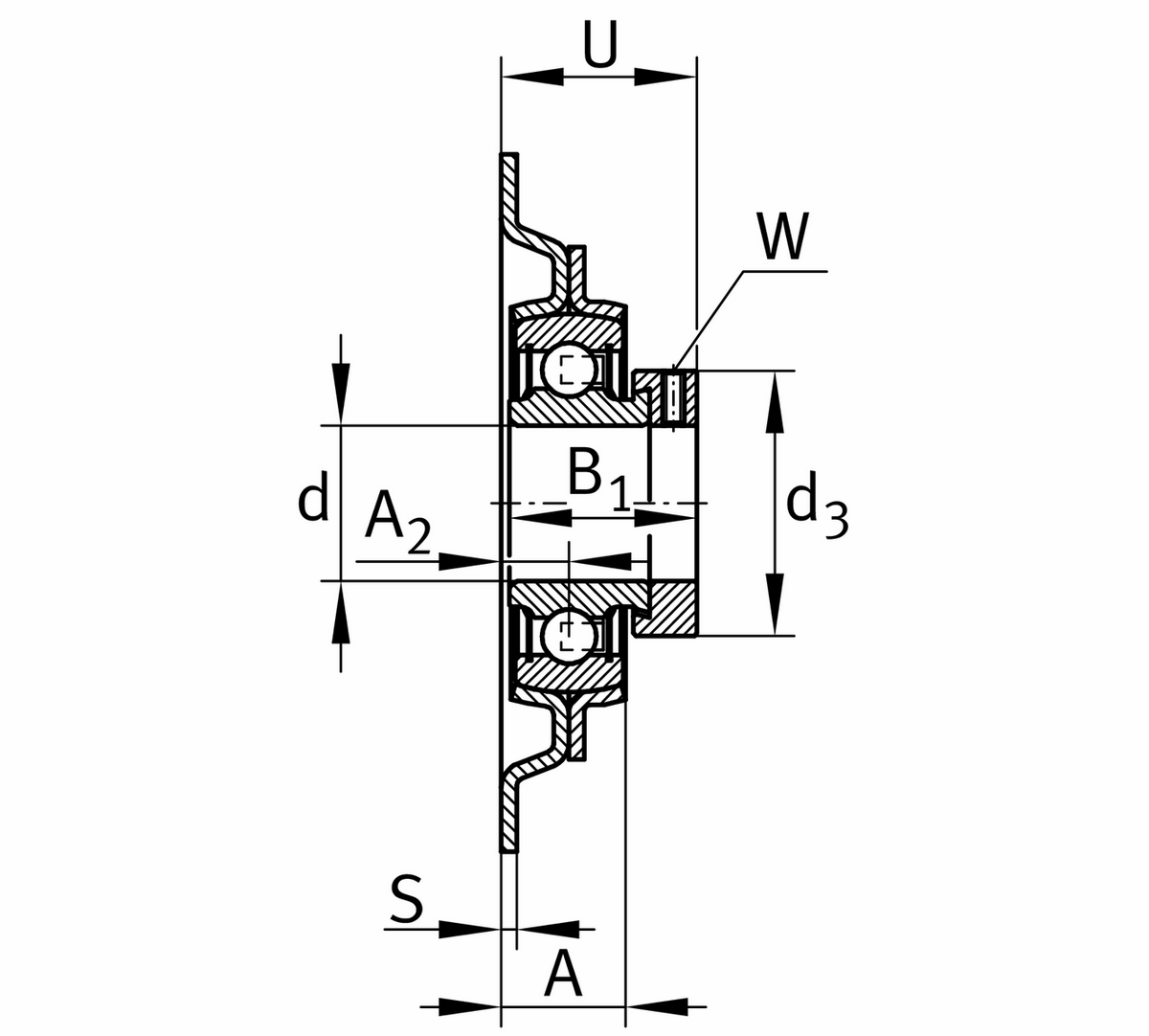Корпусной узел с закрепляемым подшипником MSTU25-XL (MSTU25)