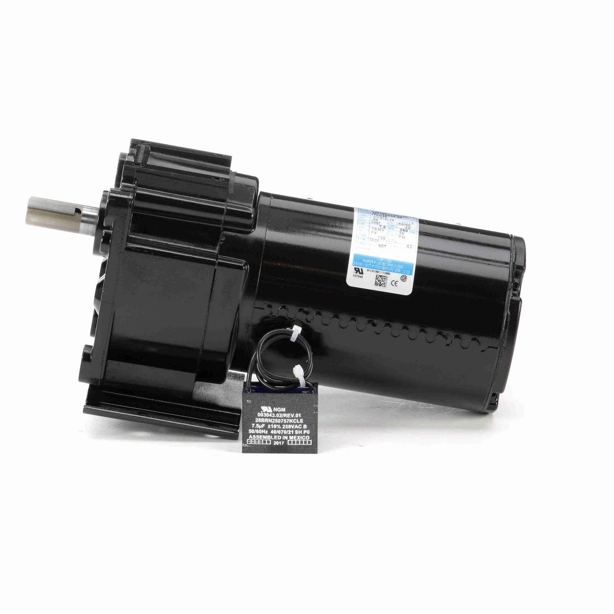 LEESON Parallel Shaft Gearmotor, 0.06 HP, 1 Ph, 60 Hz, 115 V, 30 RPM, 38 Frame, TENV - M1145024.00