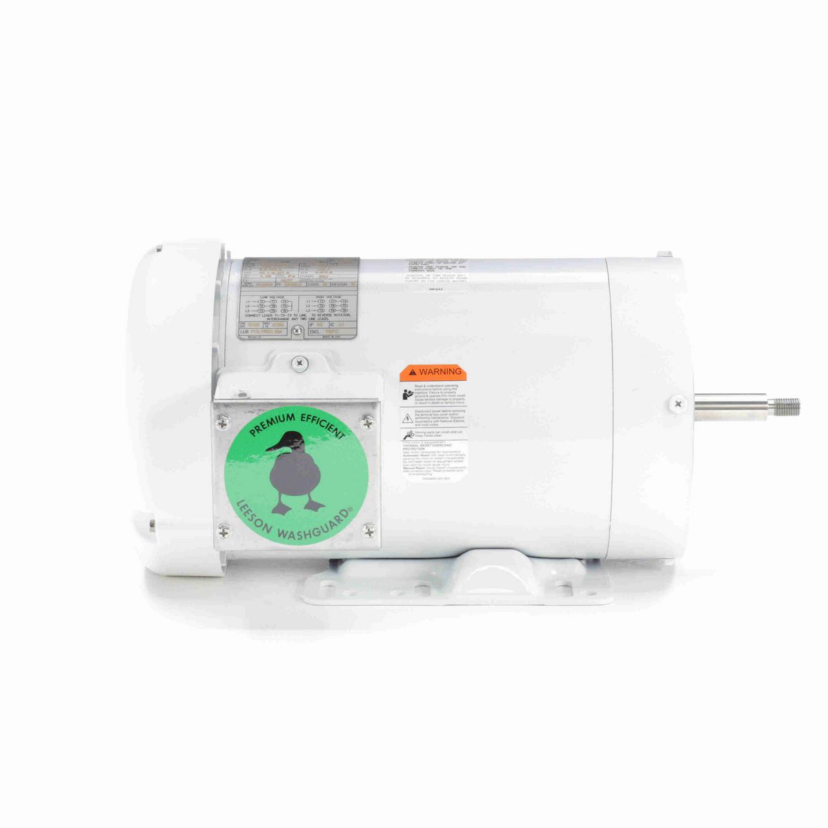 LEESON White Duck™ Jet Pump Motor, 3 & 2 HP, 3 Ph, 60 & 50 Hz, 230/460 & 190/380 V, 3600 & 3000 RPM, 56J Frame, TEFC - 119463.00