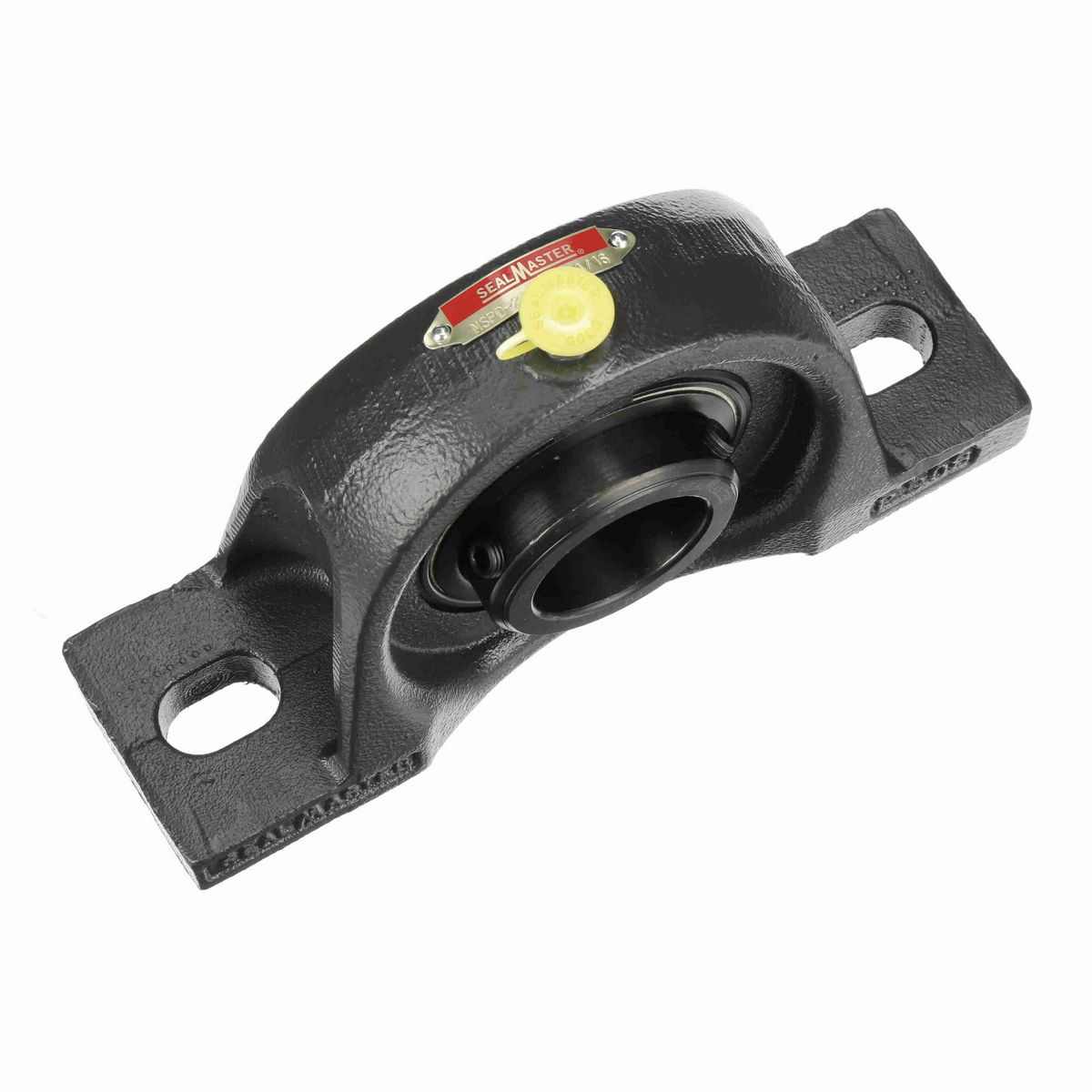 Sealmaster Mounted Cast Iron Two Bolt Pillow Block Ball Bearing - 52100 Bearing Steel, Black Oxided - Double Setscrew Lock - MSPD-27