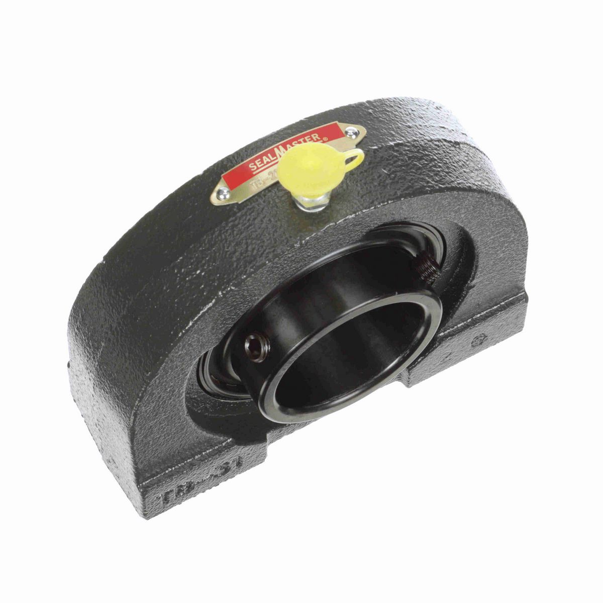 Sealmaster Mounted Cast Iron Tapped Base Pillow Block Ball Bearing - 52100 Bearing Steel, Black Oxided - Setscrew Lock - TB-210C