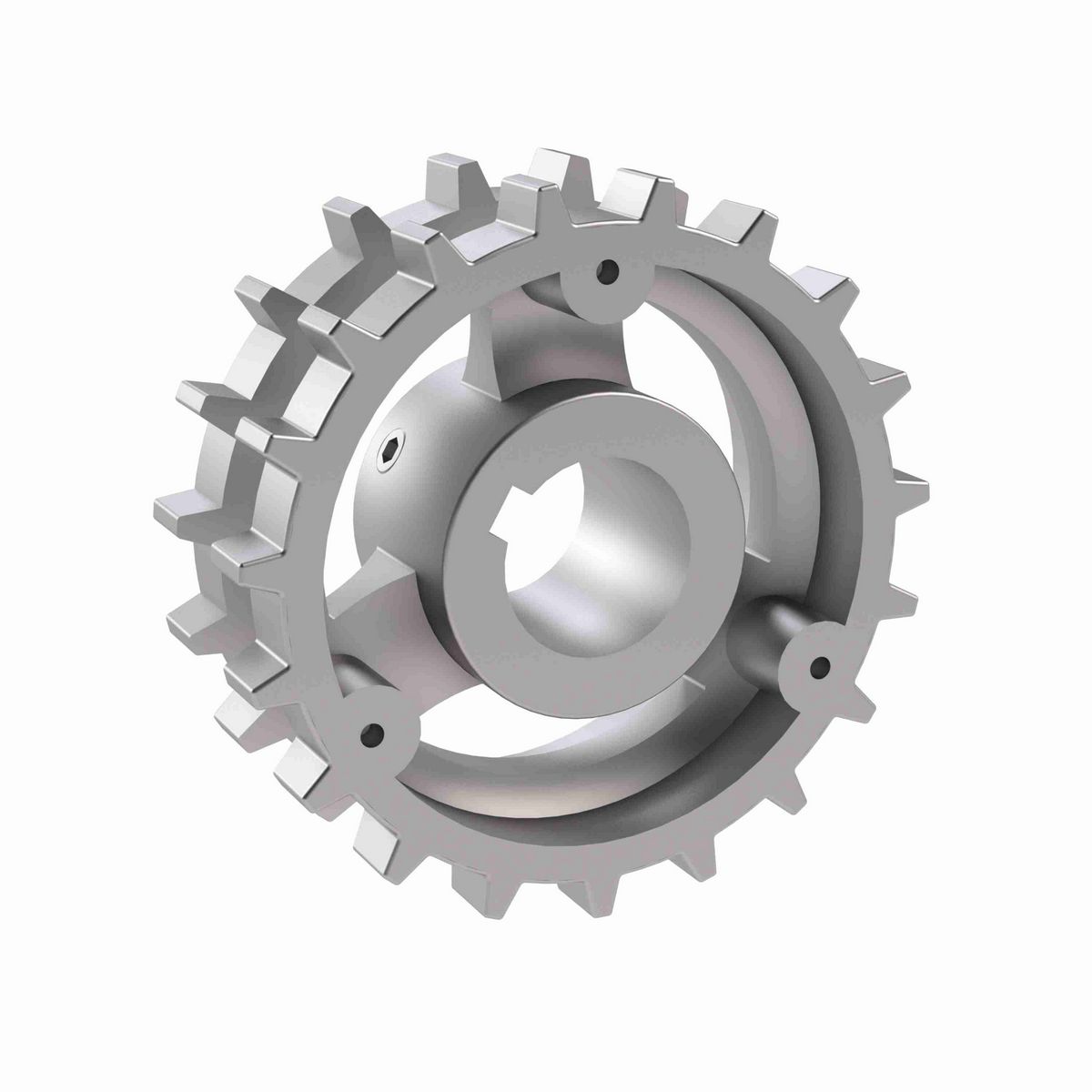 Rexnord 820 Series Solid One Piece Cast Iron Sprocket with 19 Teeth and a 1-1/4in Round Shaft-Ready Bore with Keyway & Setscrew - 401-154-7