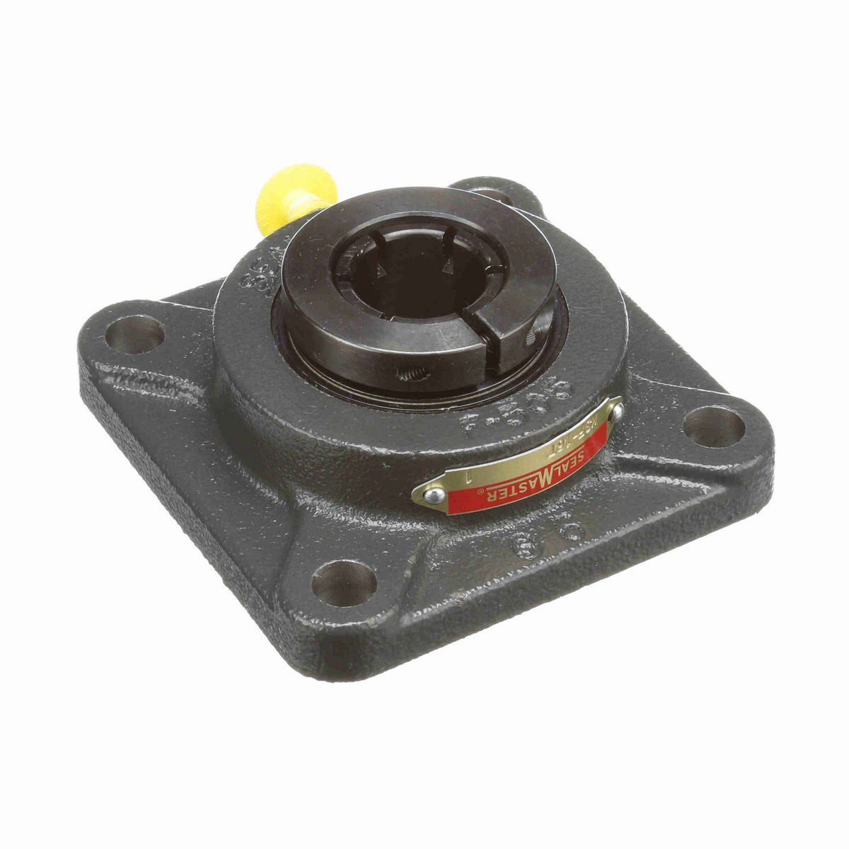 Sealmaster Mounted Cast Iron Four Bolt Flange Ball Bearing - 52100 Bearing Steel, Black Oxided - Concentric Lock - MSF-16T