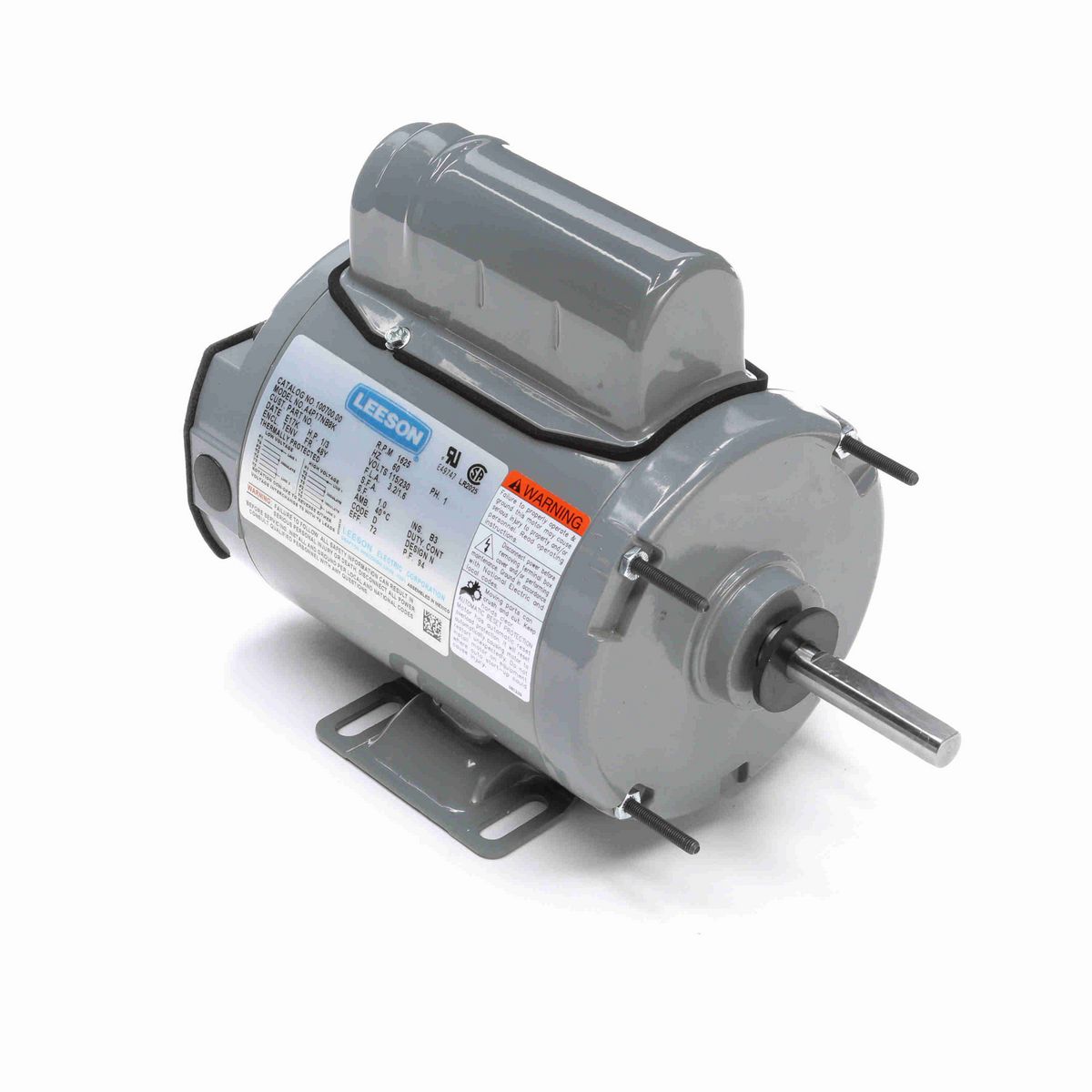 LEESON Agricultural Motor, 0.33 HP, 1 Ph, 60 Hz, 115/230 V, 1800 RPM, 48Y Frame, TENV - 100700.00