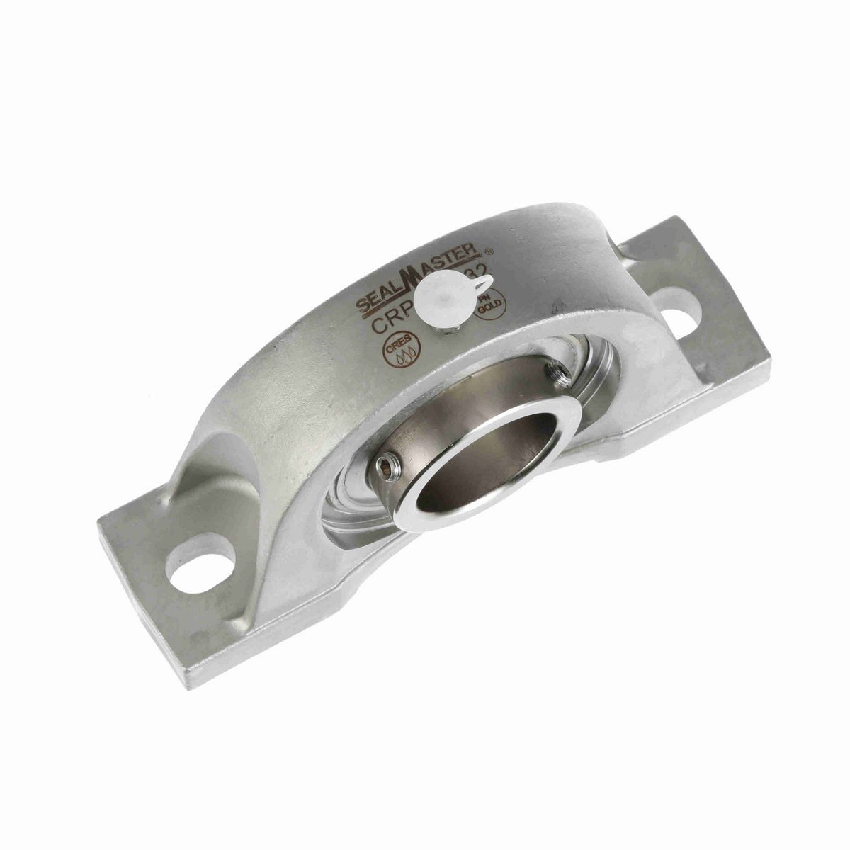 Sealmaster Mounted Stainless Steel Two Bolt Pillow Block Ball Bearing - 52100 Bearing Steel, Phosphorus Nickel Coated - Setscrew Lock - Corrosion Resistant - CRPS-PN32