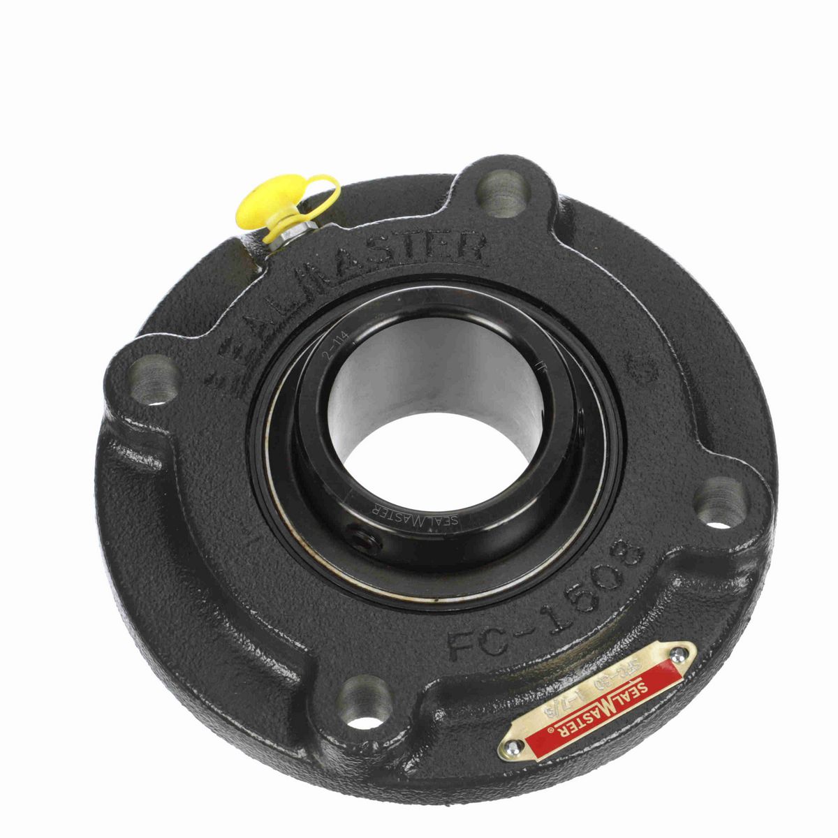 Sealmaster Mounted Cast Iron Flange Cartridge Ball Bearing - 52100 Bearing Steel, Black Oxided - Setscrew Lock - SFC-30