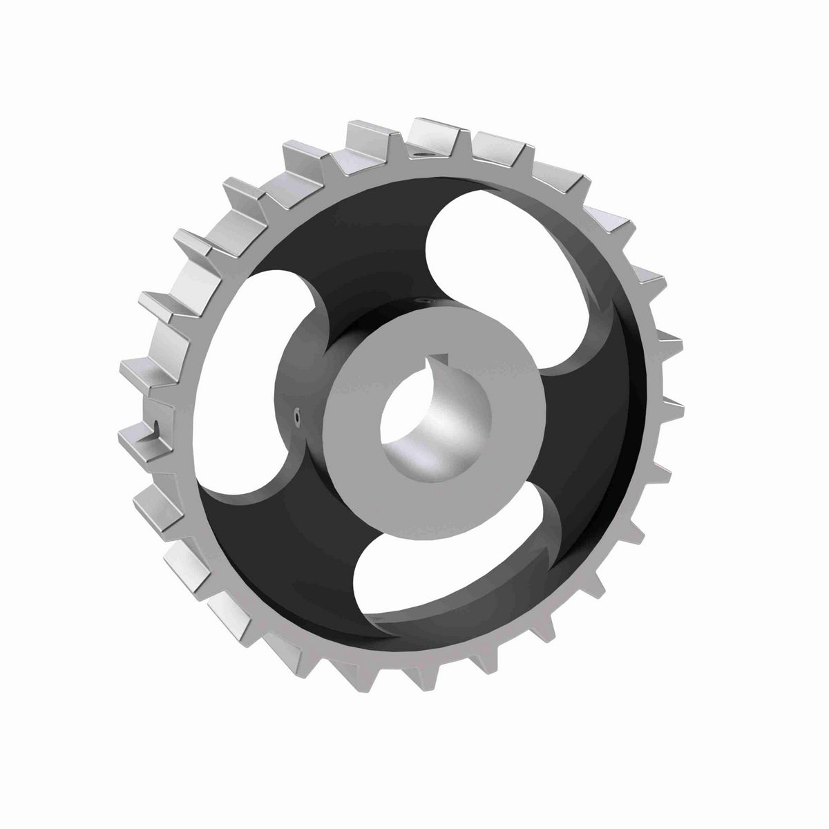 Rexnord 881 Series Solid One Piece Cast Iron Sprocket with 25 Teeth and a 1in Round Shaft-Ready Bore with Keyway & Setscrew - 401-288-3