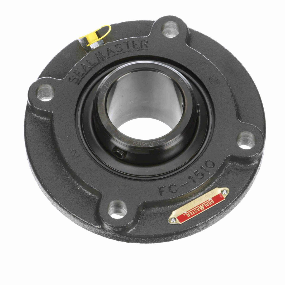 Sealmaster Mounted Cast Iron Flange Cartridge Ball Bearing - 52100 Bearing Steel, Black Oxided - Double Setscrew Lock - MFCD-35