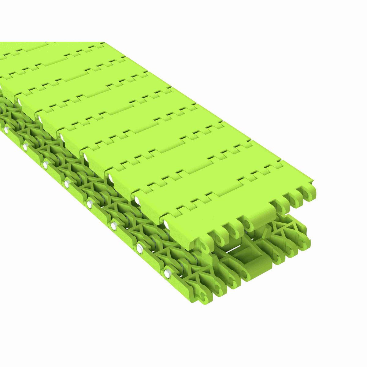 Rexnord 1001FT Straight Running Solid Top, Material: Bright Lime-Green Dry PET Low Friction, Width: 84mm, Pitch: 1in - 876.38.65