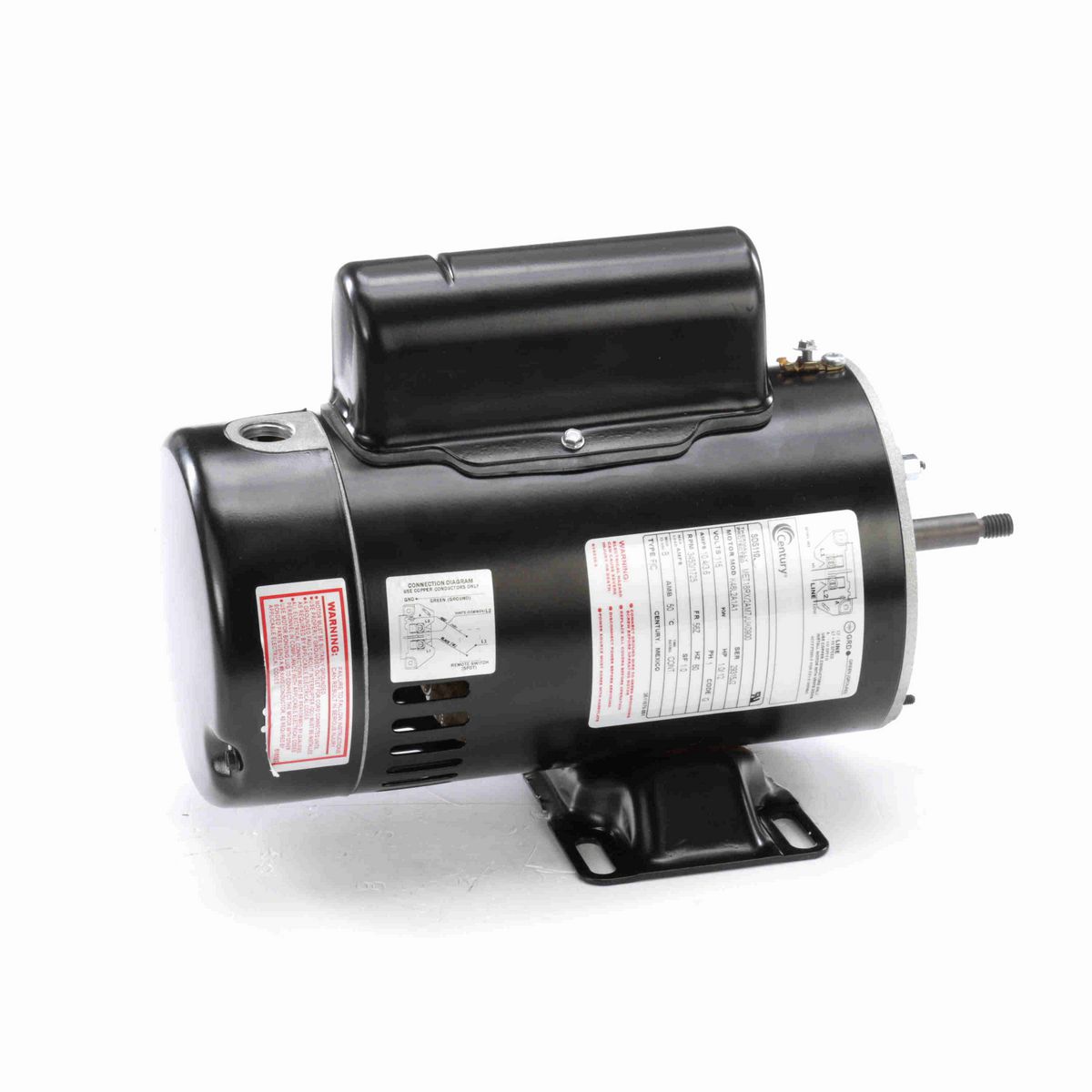 Century Pool Pump Motor, 1.0/.12 HP, 1 Ph, 60 Hz, 115 V, 3600 RPM, 56Z Frame, ODP - SDS1102