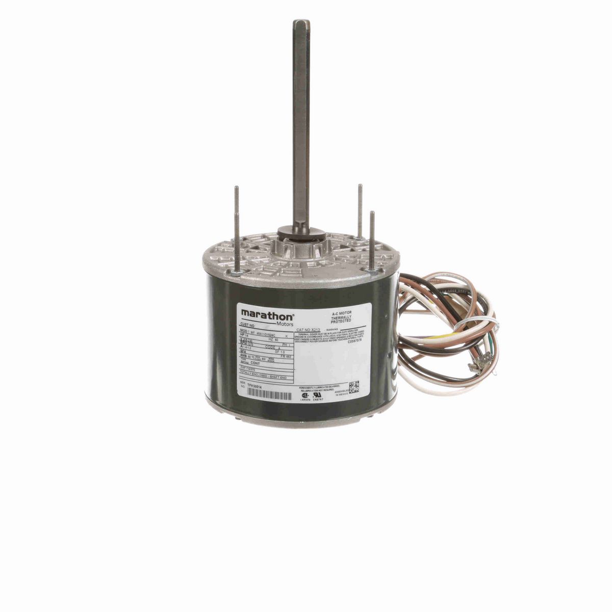 LEESON Condenser Fan Motor, 0.25 HP, 1 Ph, 60 Hz, 208-230 V, 1200 RPM, 48Z Frame, OAO - X213