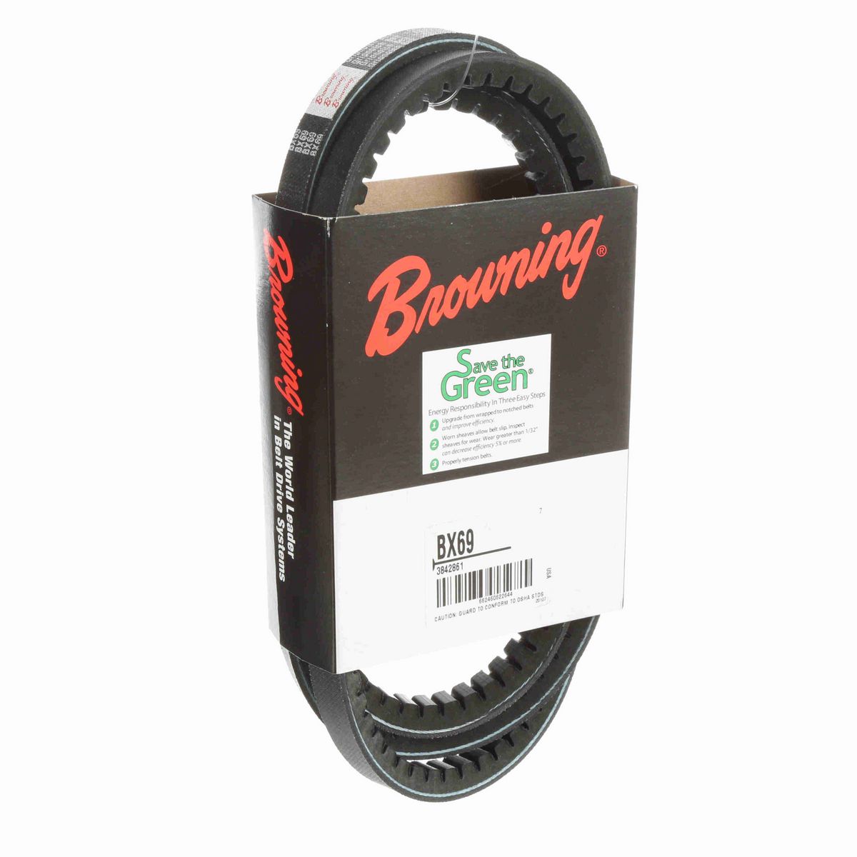 Browning EPDM Notched Belt 98% Efficient - BX69