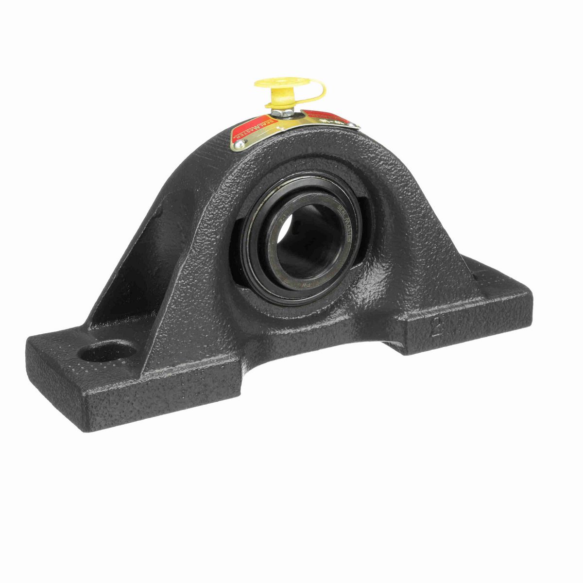 Sealmaster Mounted Cast Iron Two Bolt Pillow Block Ball Bearing - 52100 Bearing Steel, Black Oxided - Setscrew Lock - SP-16