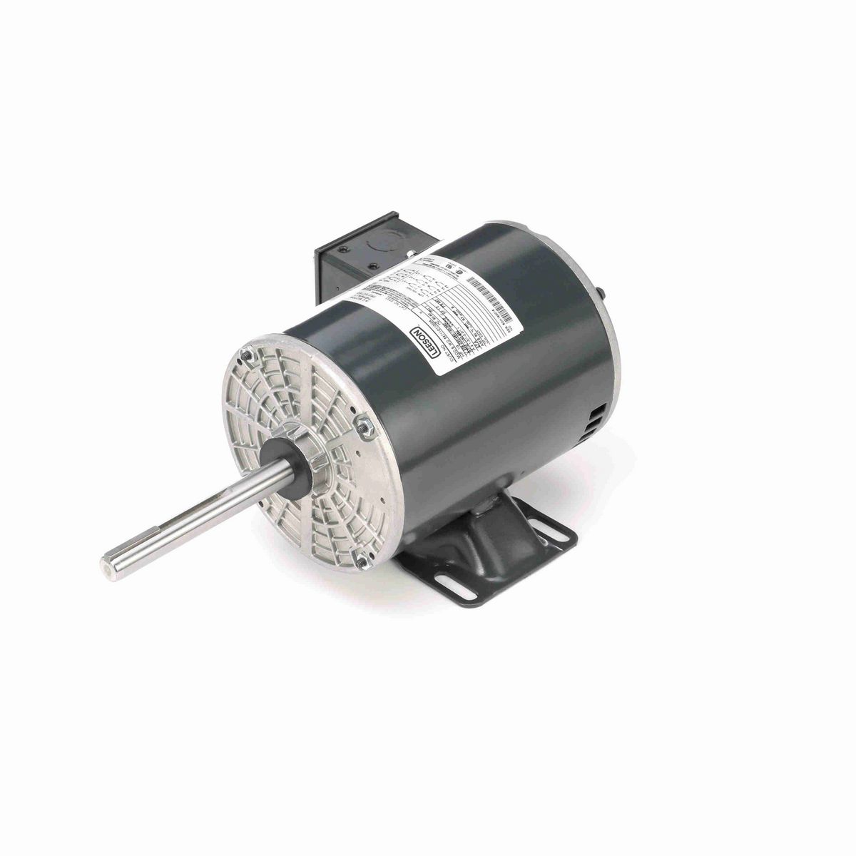 LEESON Condenser Fan Motor, 0.50 & 0.50 HP, 3 Ph, 60 & 50 Hz, 208-230/460 & 190/380 V, 1200 & 1000 RPM, 56Z Frame, OPEN - X533