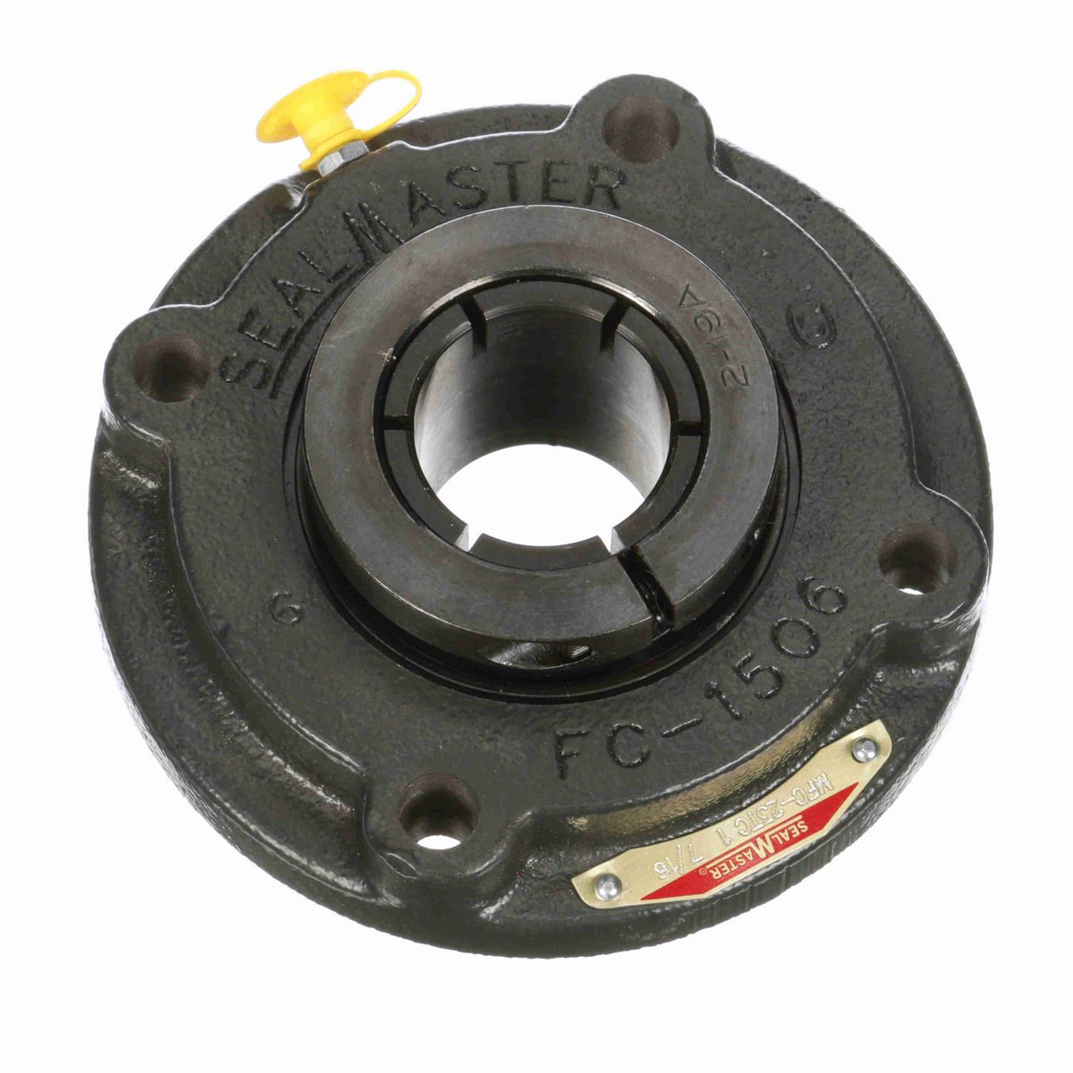 Sealmaster Mounted Cast Iron Flange Cartridge Ball Bearing - 52100 Bearing Steel, Black Oxided - Concentric Lock - MFC-23TC