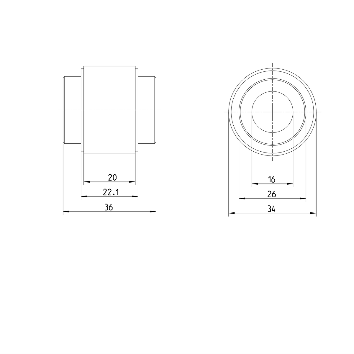 Вращающаяся линейная втулка с игольчатым подшипником Bosch Rexroth KBRON-16 [R066501600]