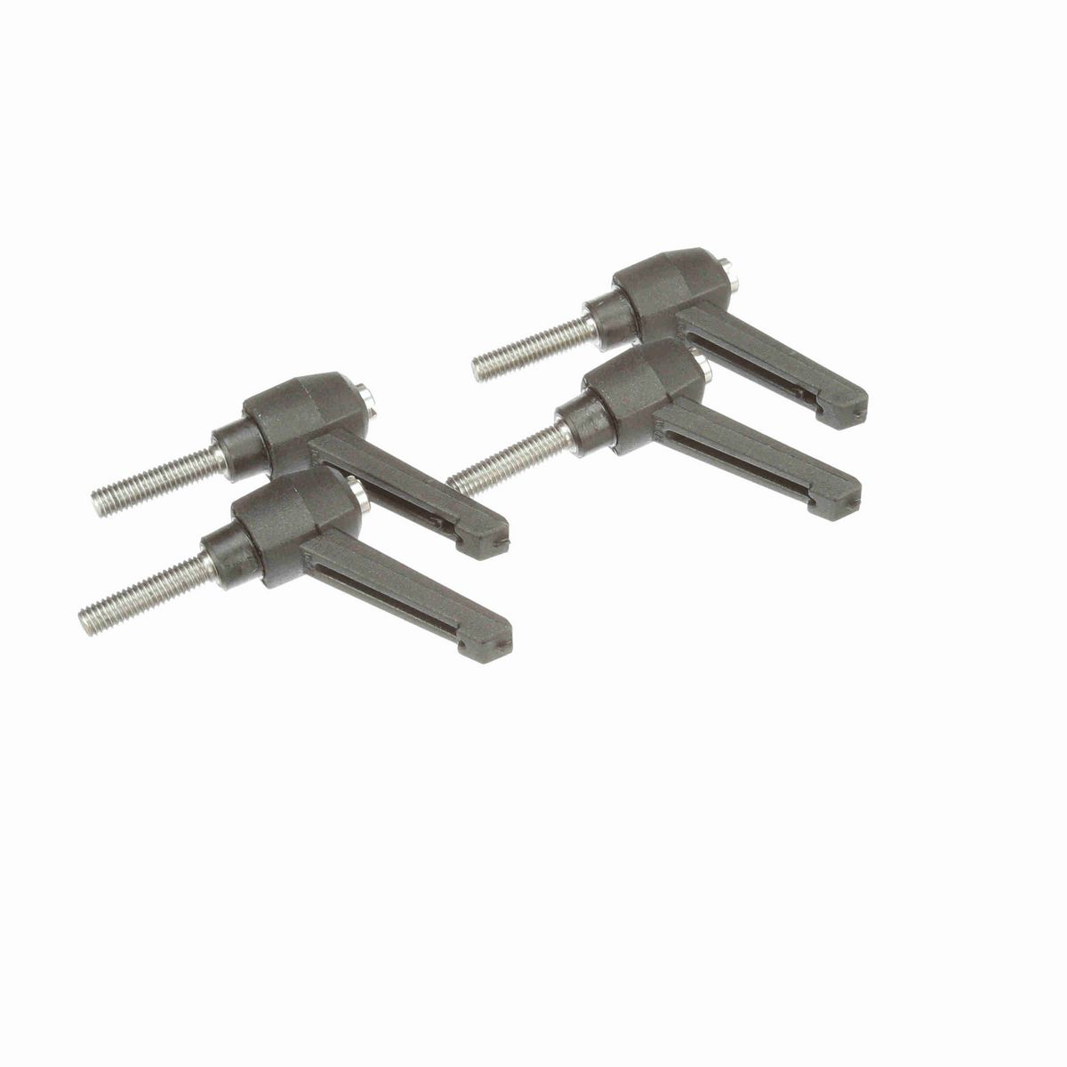 System Plast Ratchet Handle (Male); Thread: M6 x 1, Handle Length: 1.63-in Stud Length: 0.98-in, Color: Black - RH-10-BK-MSM6-25