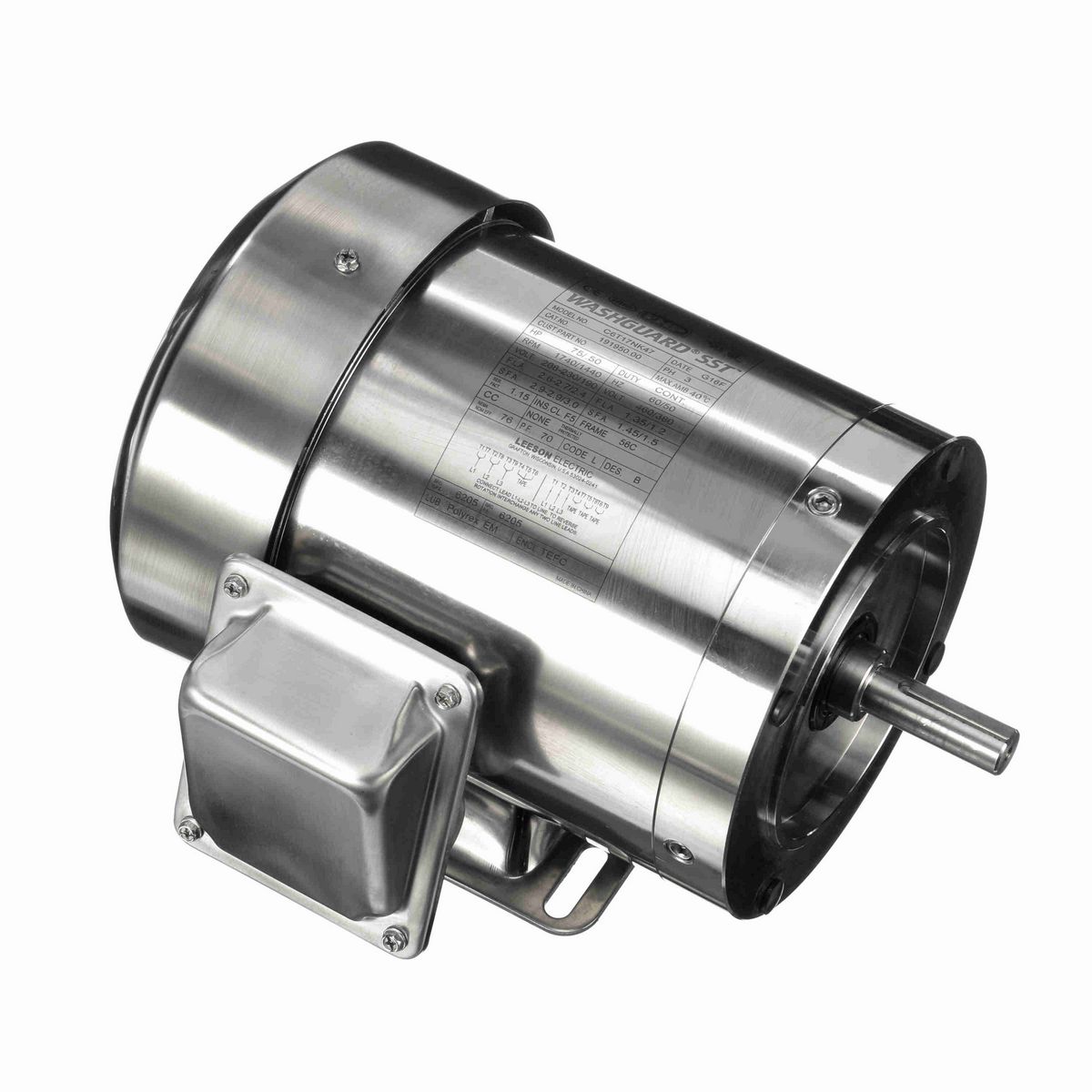 LEESON SST Duck™ General Purpose Motor, 0.75 HP, 3 Ph, 60 Hz, 208-230/460 V, 1800 RPM, 56C Frame, TEFC - 191950.00