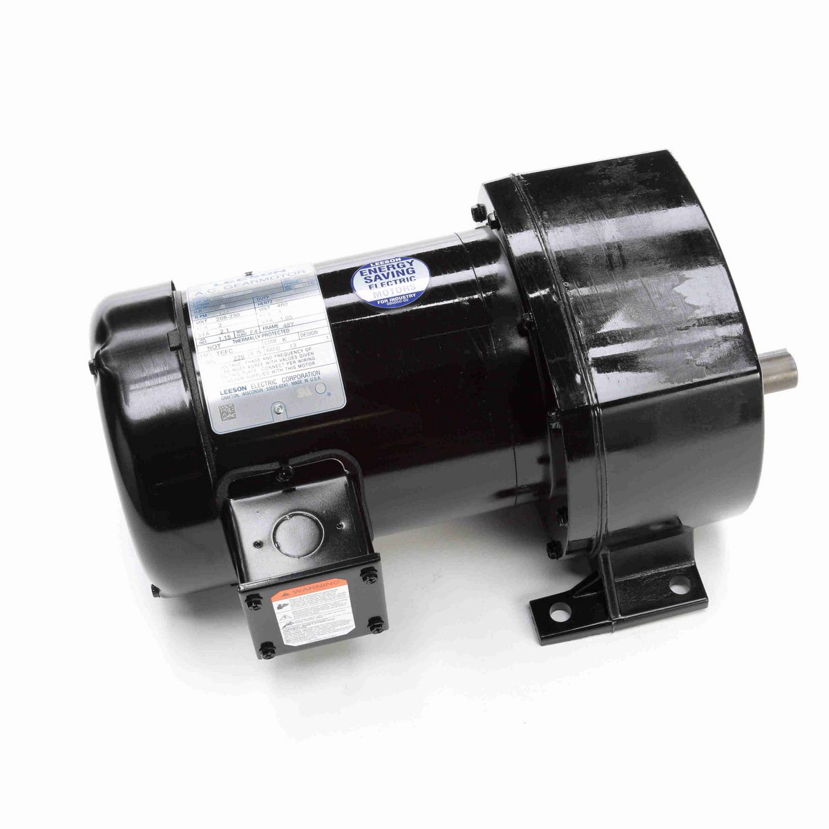 LEESON Parallel Shaft Gearmotor, 0.50 HP, 3 Ph, 60 Hz, 208-230/460 V, 133 RPM, 48Y Frame, TEFC - 107036.00