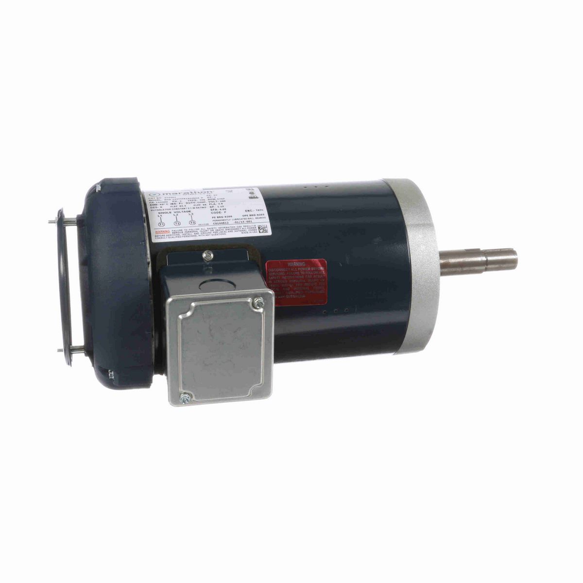 LEESON Close-Coupled Pump Motor, 1 HP, 3 Ph, 60 Hz, 200 V, 1800 RPM, 143JMV Frame, TEFC - GT5001