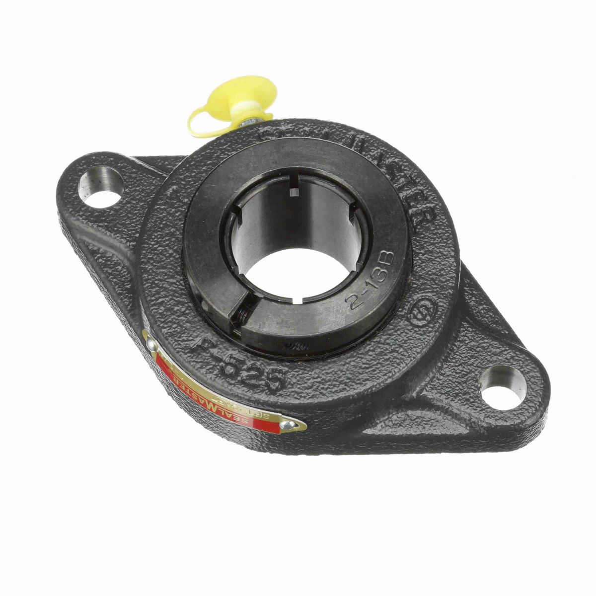 Sealmaster Mounted Cast Iron Two Bolt Flange Ball Bearing - 52100 Bearing Steel, Black Oxided - Concentric Lock - SFT-20RT
