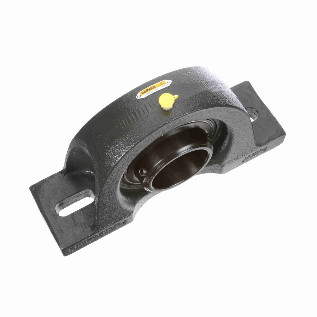 Sealmaster Mounted Cast Iron Two Bolt Pillow Block Ball Bearing - 52100 Bearing Steel, Black Oxided - Double Setscrew Lock - Air Handling Housing Fit, Noise Tested - MPD-55 CXU