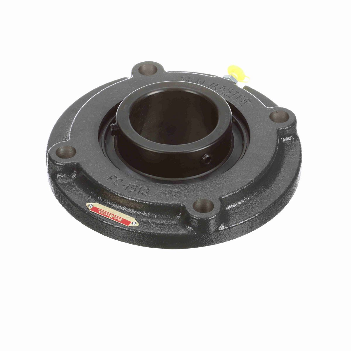 Sealmaster Mounted Cast Iron Flange Cartridge Ball Bearing - 52100 Bearing Steel, Black Oxided - Setscrew Lock - MFC-315C