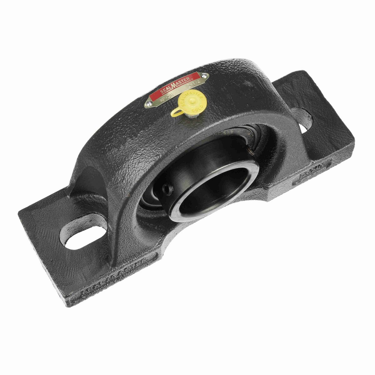 Sealmaster Mounted Cast Iron Two Bolt Pillow Block Ball Bearing - 52100 Bearing Steel, Black Oxided - Setscrew Lock - MP-36