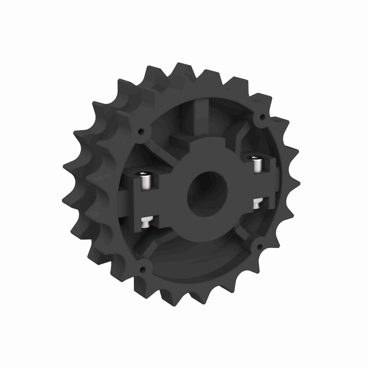 Rexnord 820 Series Split Molded Nylon Sprocket with 21 Teeth and 1in Round Idler Bore - 614-38-7