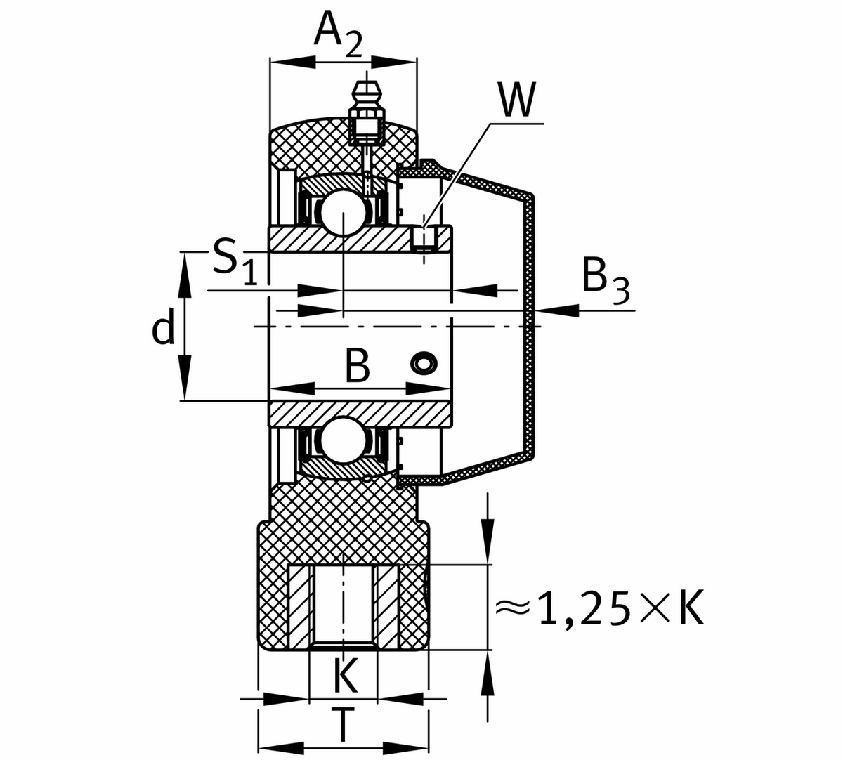 Корпусной узел с закрепляемым подшипником RHEY35-TV-VA