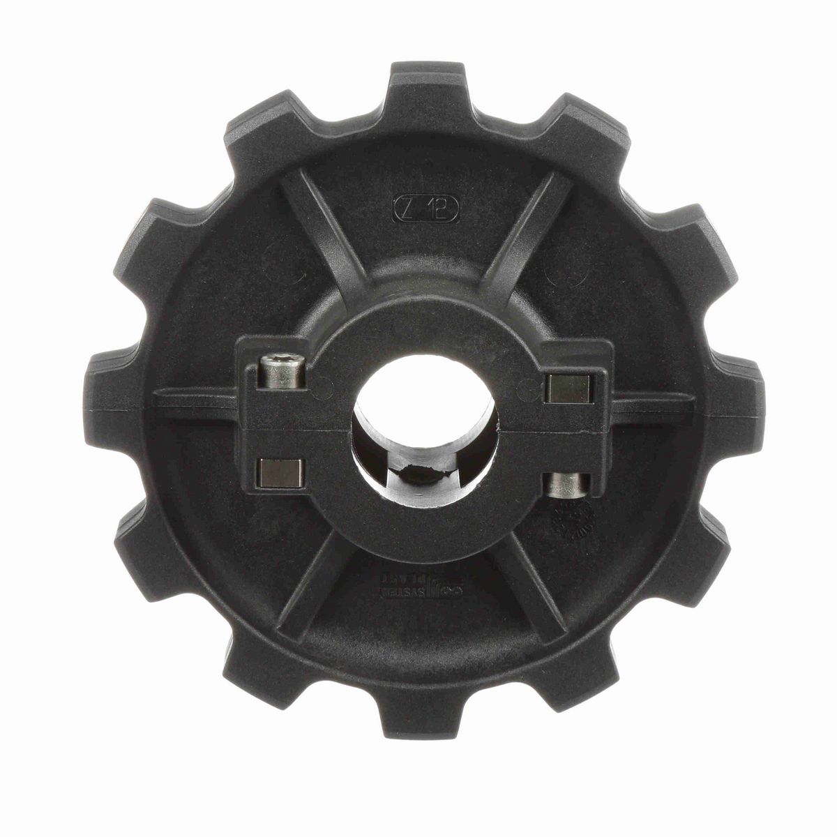System Plast 882 Series Split Molded Sprocket with 12 Teeth, a 1-1/2in Round Shaft-Ready Bore and Setscrew - 882-12R1.5-DS-SS