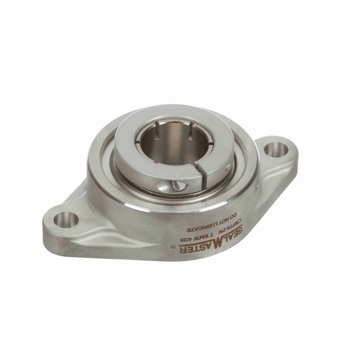 Sealmaster Mounted Stainless Steel Two Bolt Flange Ball Bearing - 52100 Bearing Steel, Phosphorus Nickel Coated - Concentric Lock - Corrosion Resistant - Reduced Maintenance - Lubed for Life - CRFTS-PN210T RMW