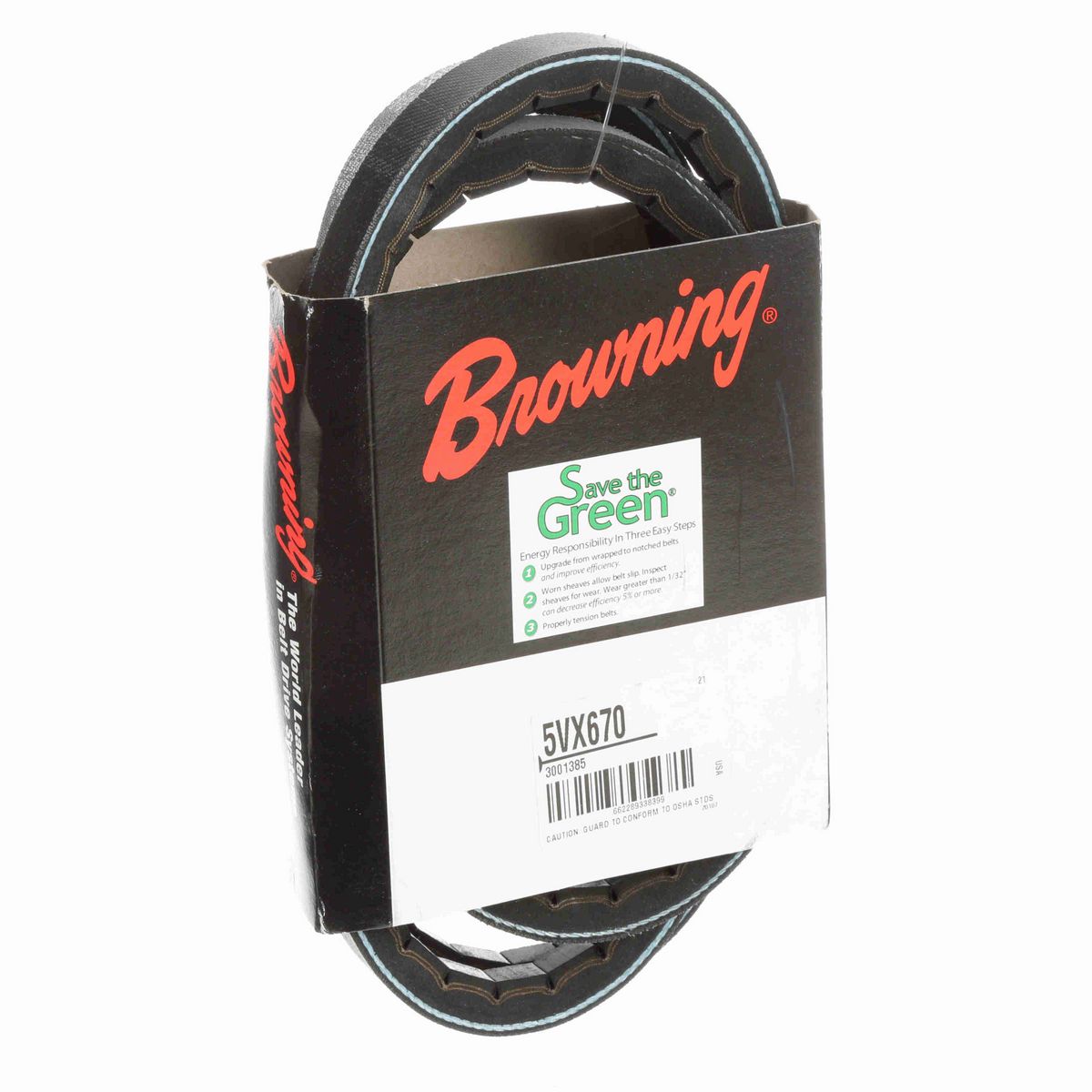 Browning EPDM Notched Belt 98% Efficient - 5VX670