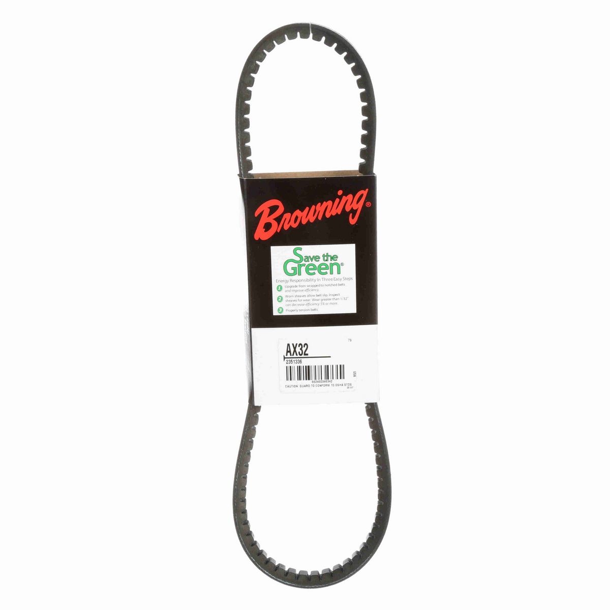 Browning EPDM Notched Belt 98% Efficient - AX32