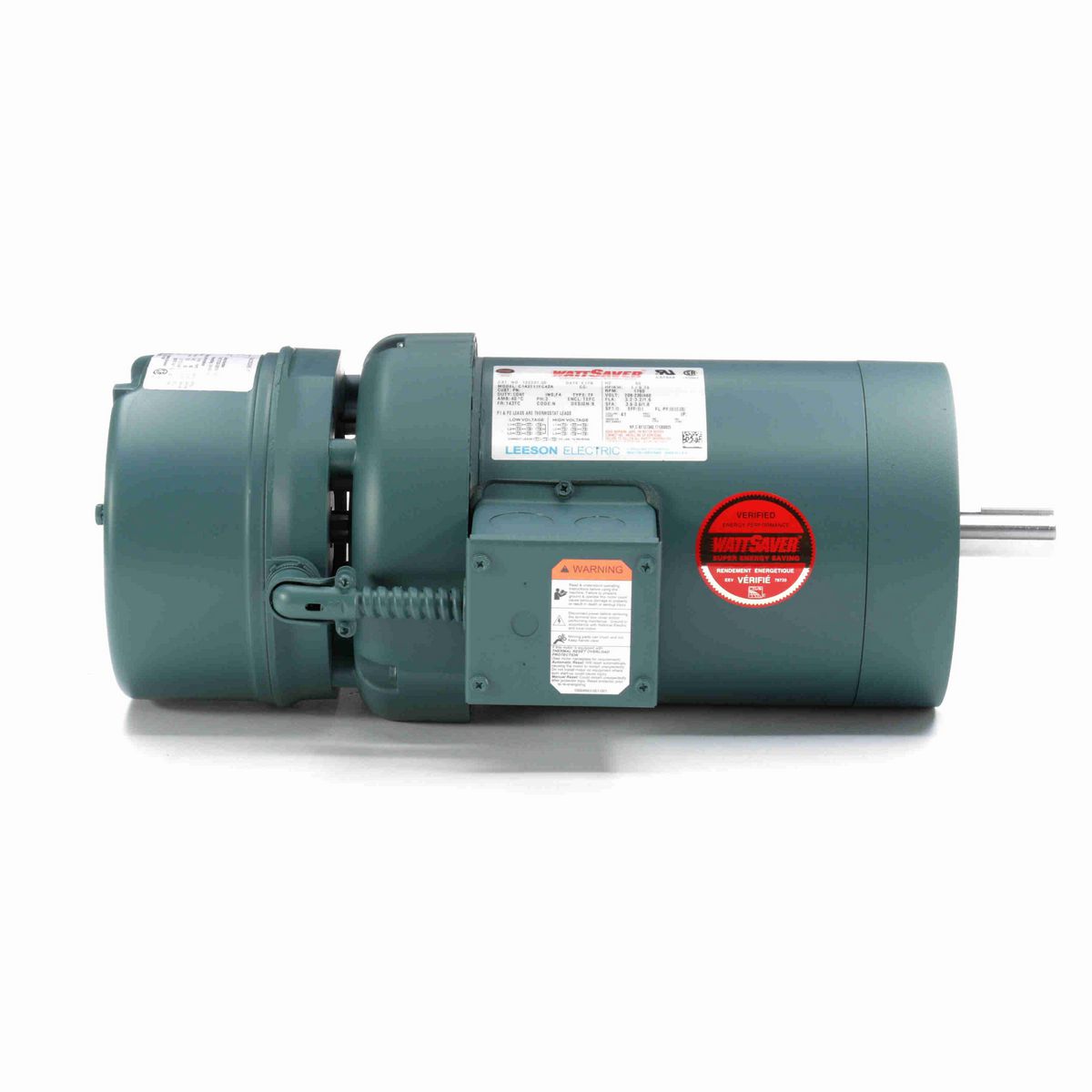 LEESON Brake Motor, 1 HP, 3 Ph, 60 Hz, 230/460 V, 1800 RPM, 143TC Frame, TEFC - 122251.00