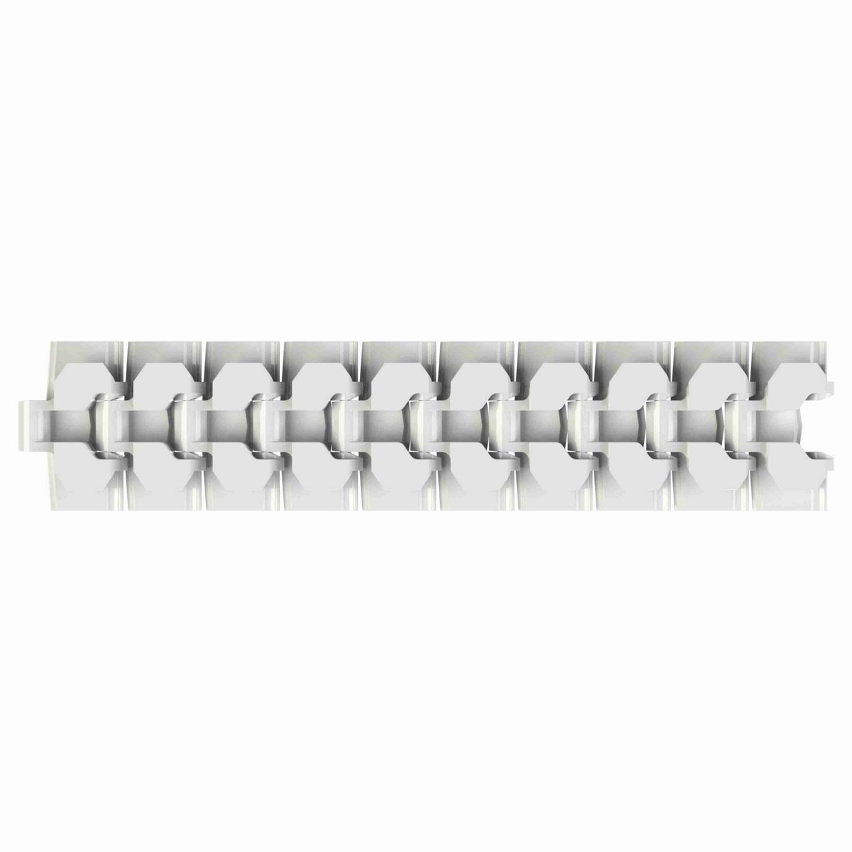 Rexnord 880TAB BO Side-flexing Solid Top Tight Radius, Material: Silver Platinum Series, Width: 3.25in, Pitch: 1.5in - 81430501