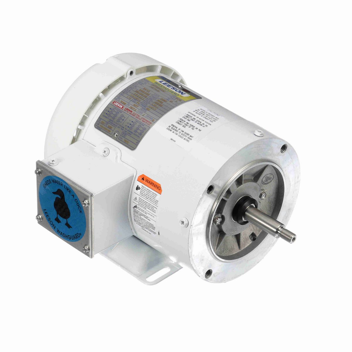 LEESON White Duck™ Jet Pump Motor, 0.75 & 0.50 HP, 3 Ph, 60 & 50 Hz, 230/460 & 190/380 V, 3600 & 3000 RPM, 56J Frame, TEFC - 116779.00