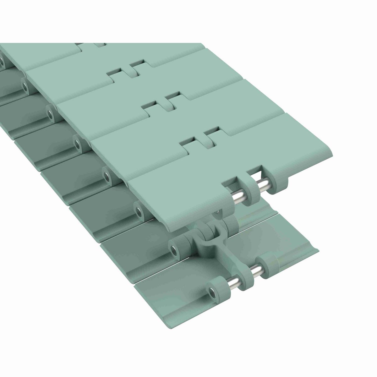Rexnord 820 Straight Running Solid Top, Material: Heat Stabilized (Green), Width: 4in, Pitch: 1.5in - 10351684