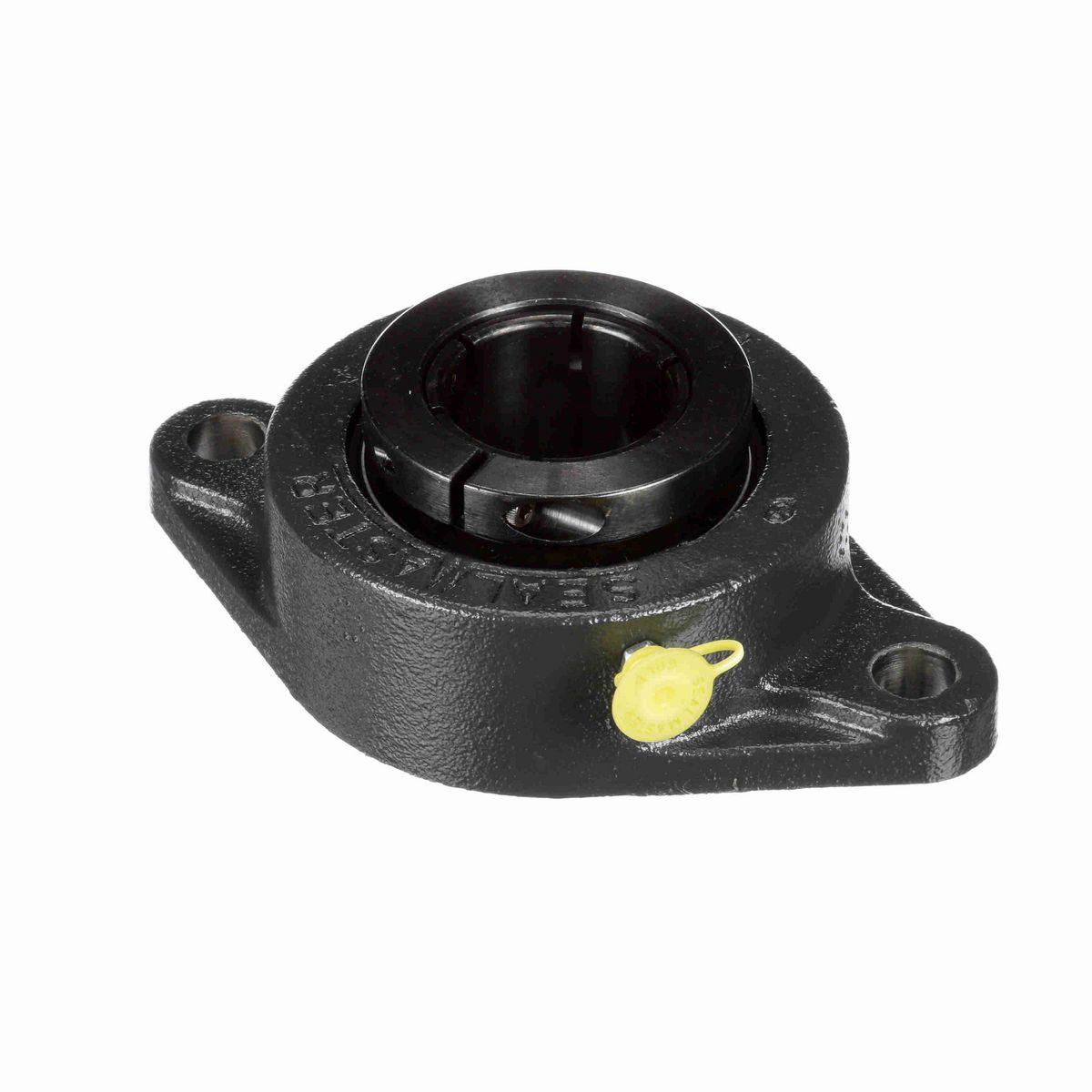 Sealmaster Mounted Cast Iron Two Bolt Flange Ball Bearing - 52100 Bearing Steel, Black Oxided - Concentric Lock - SFT-26T