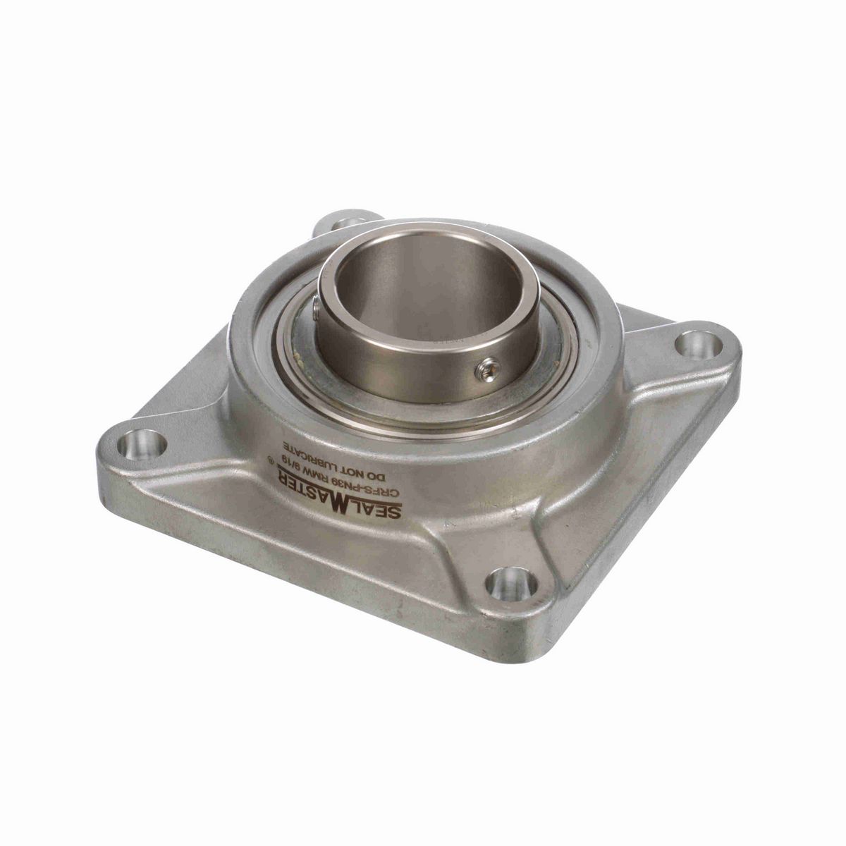 Sealmaster Mounted Stainless Steel Four Bolt Flange Ball Bearing - 52100 Bearing Steel, Phosphorus Nickel Coated - Setscrew Lock - Corrosion Resistant - Reduced Maintenance - Lubed for Life - CRFS-PN39 RMW